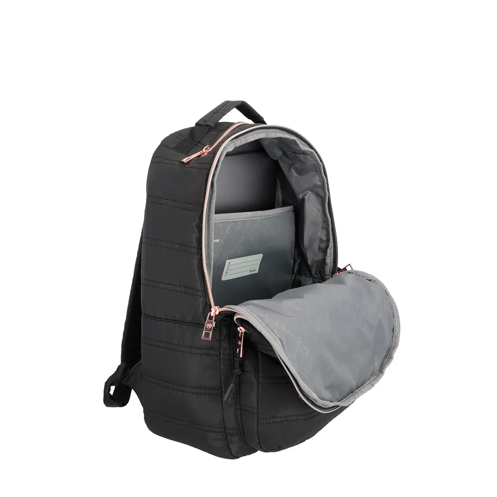 Morral para laptop 15 de mujer Vermont negro/rosado