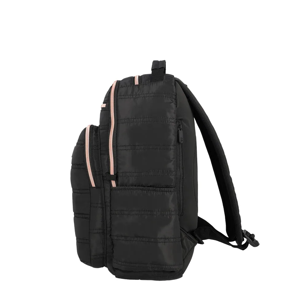 Morral para laptop 15 de mujer Vermont negro/rosado