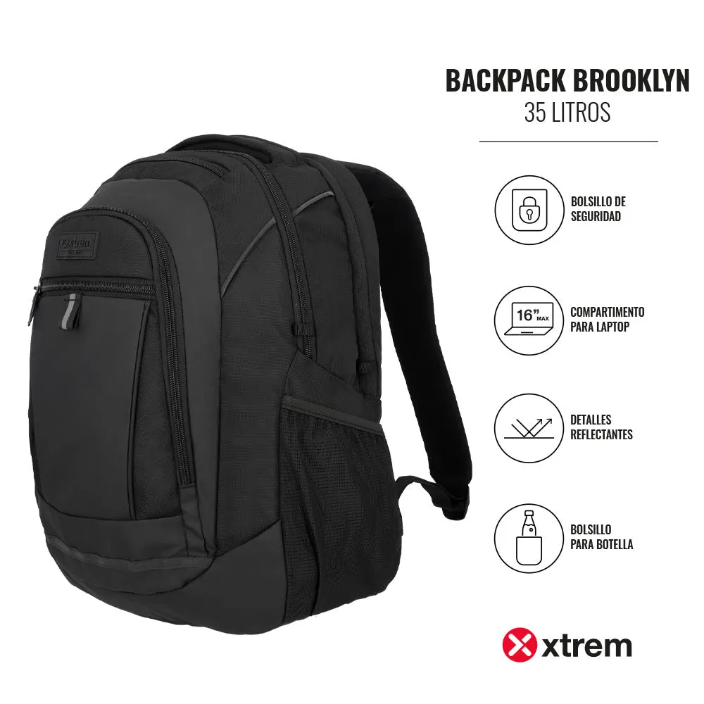 Morral para laptop 16 de hombre Brooklyn negro