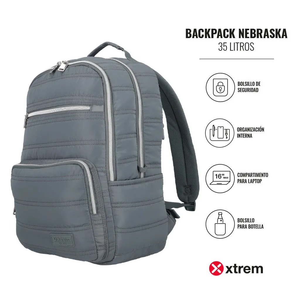 Morral para laptop 16 de mujer Nebraska gris