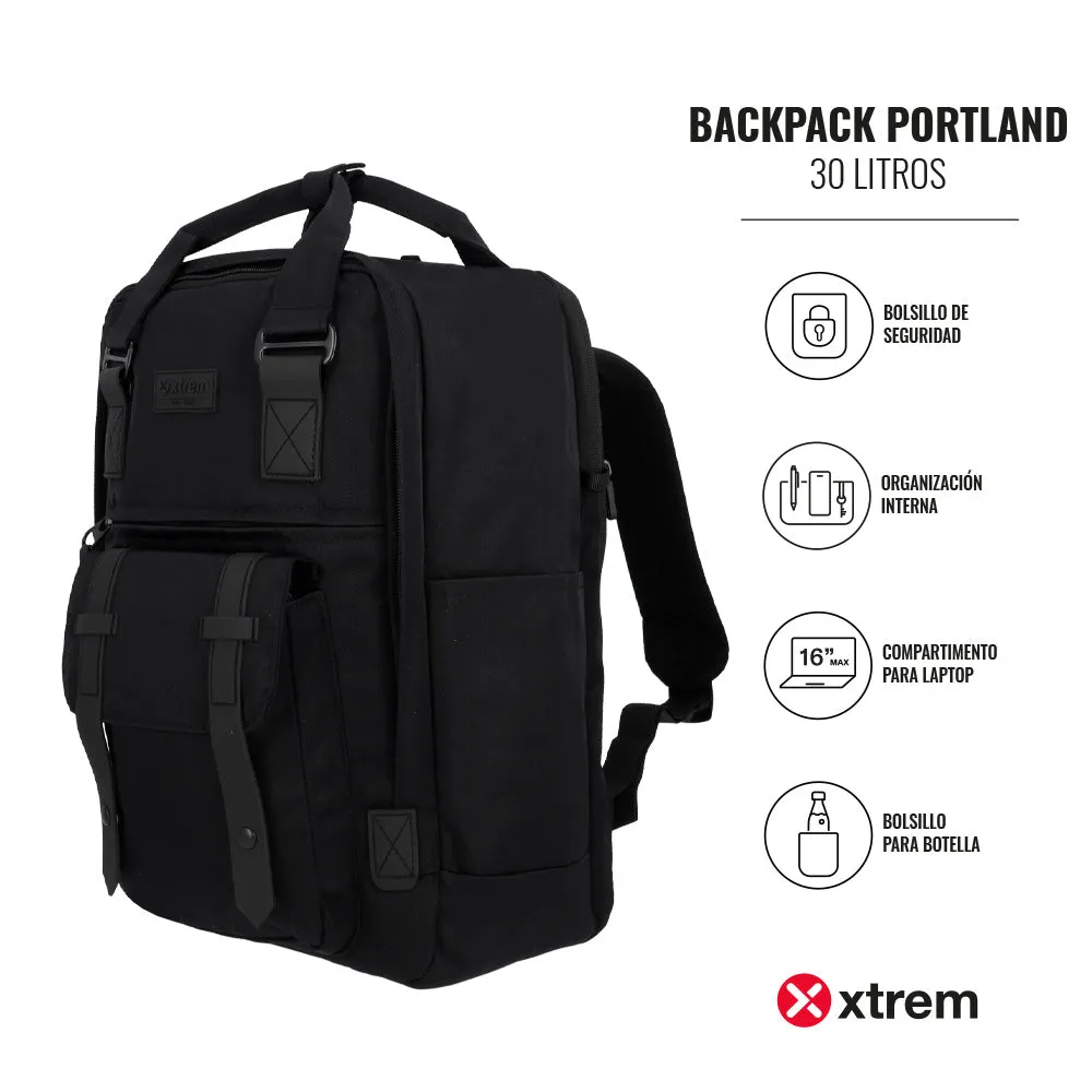 Morral para laptop 16 de mujer Portland negro