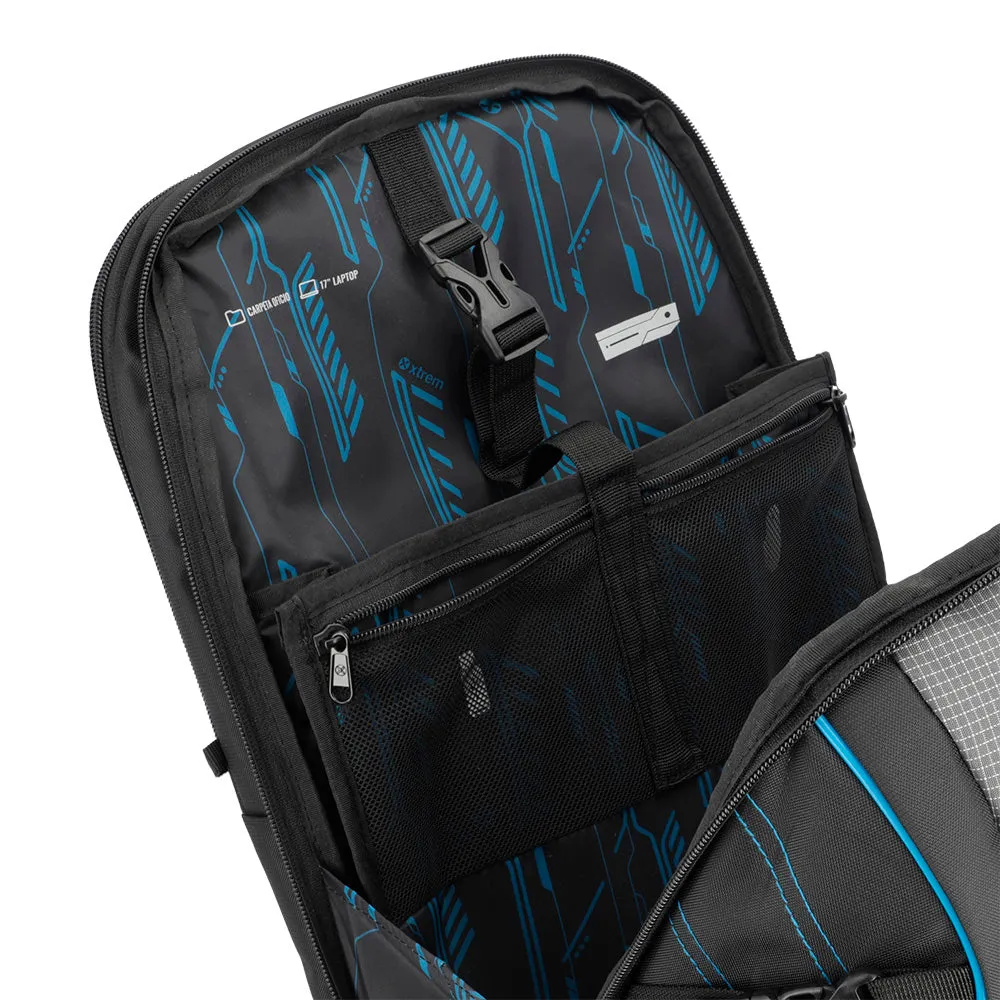 Morral para laptop 17 de hombre Gamerpack negro/azul
