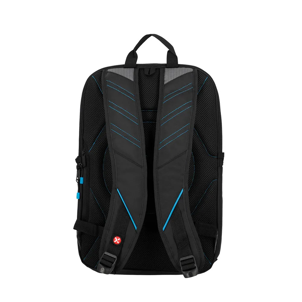 Morral para laptop 17 de hombre Gamerpack negro/azul