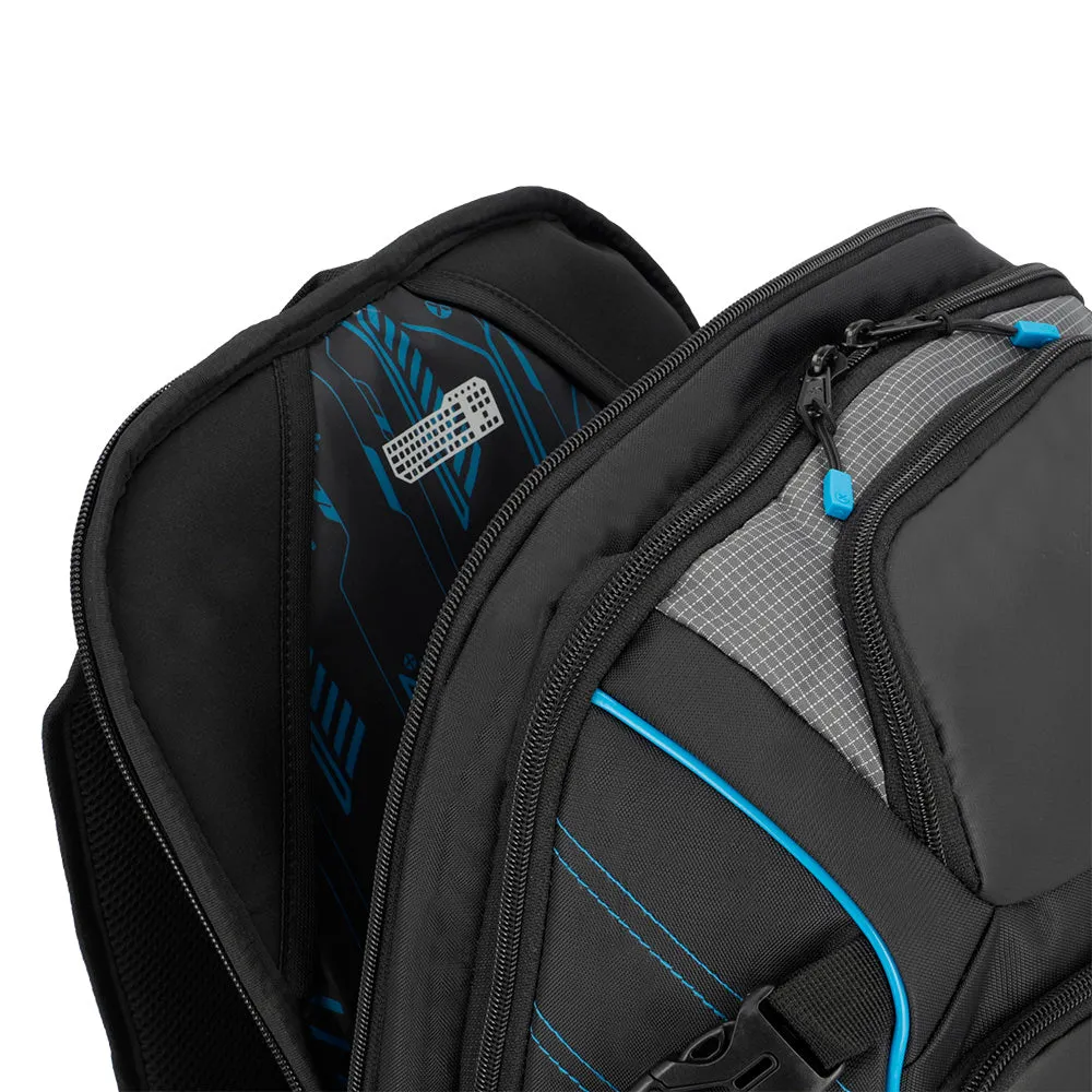 Morral para laptop 17 de hombre Gamerpack negro/azul