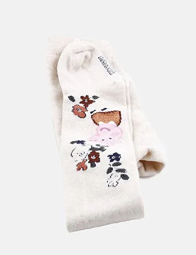Name it Leotardos beige estampados