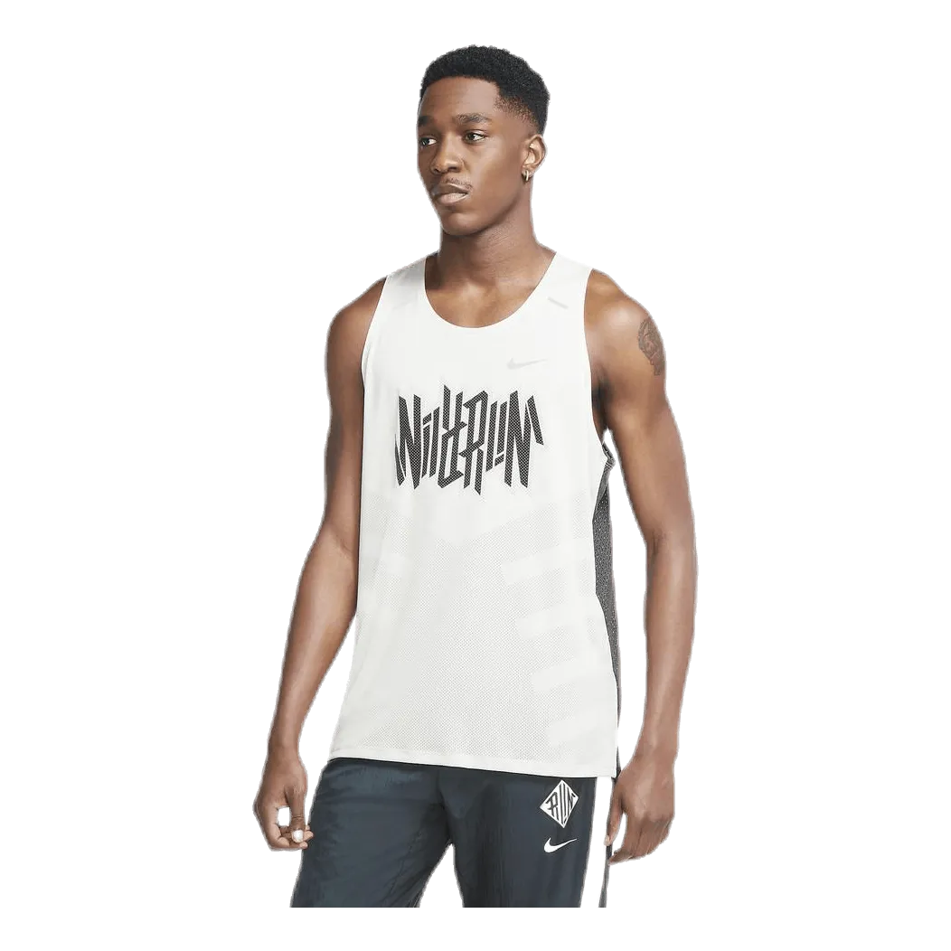 NIKE DRIFIT RISE 365 WILD RUN TANK GREY