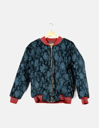 NoName Bomber reversible jacquard verde