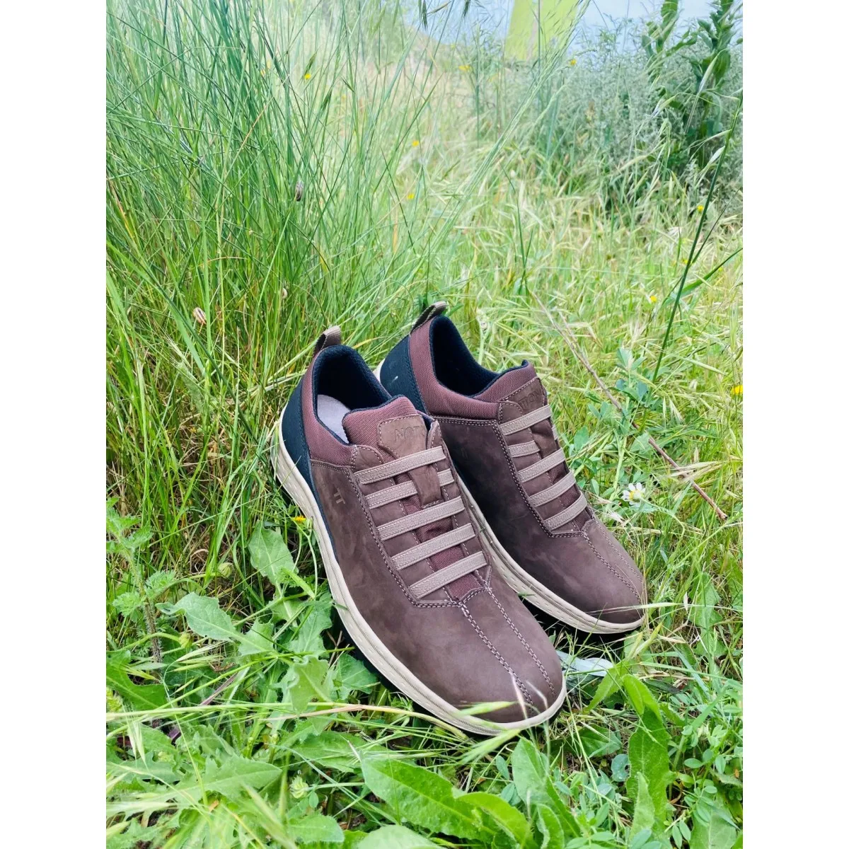 Notton rebajas deportiva piel nobuk elásticos hombre N7004