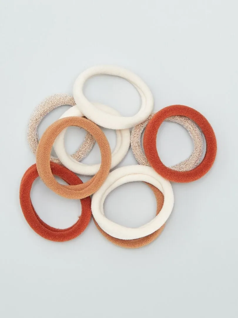 PACK DE 10 GOMAS PARA EL PELO  BEIGE