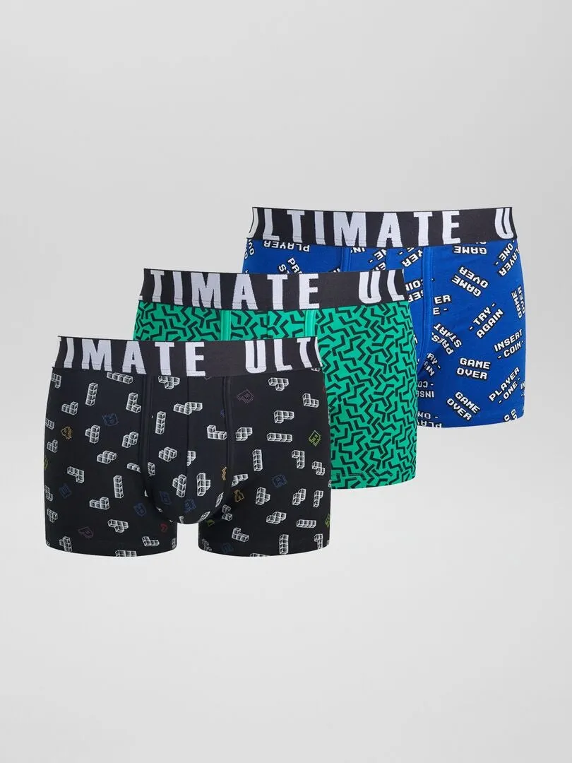 PACK DE 3 BOXERS DE FANTASíA  NEGRO