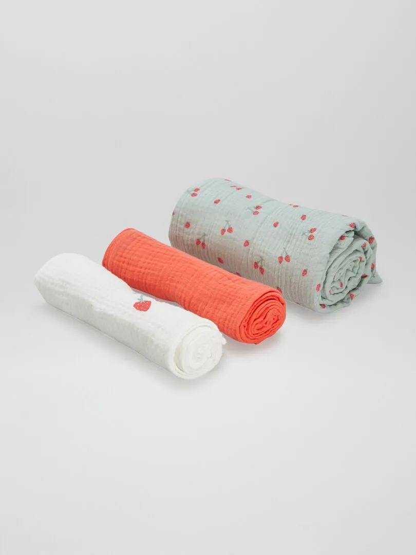 PACK DE 3 MUSELINAS PARA BEBé  AZUL