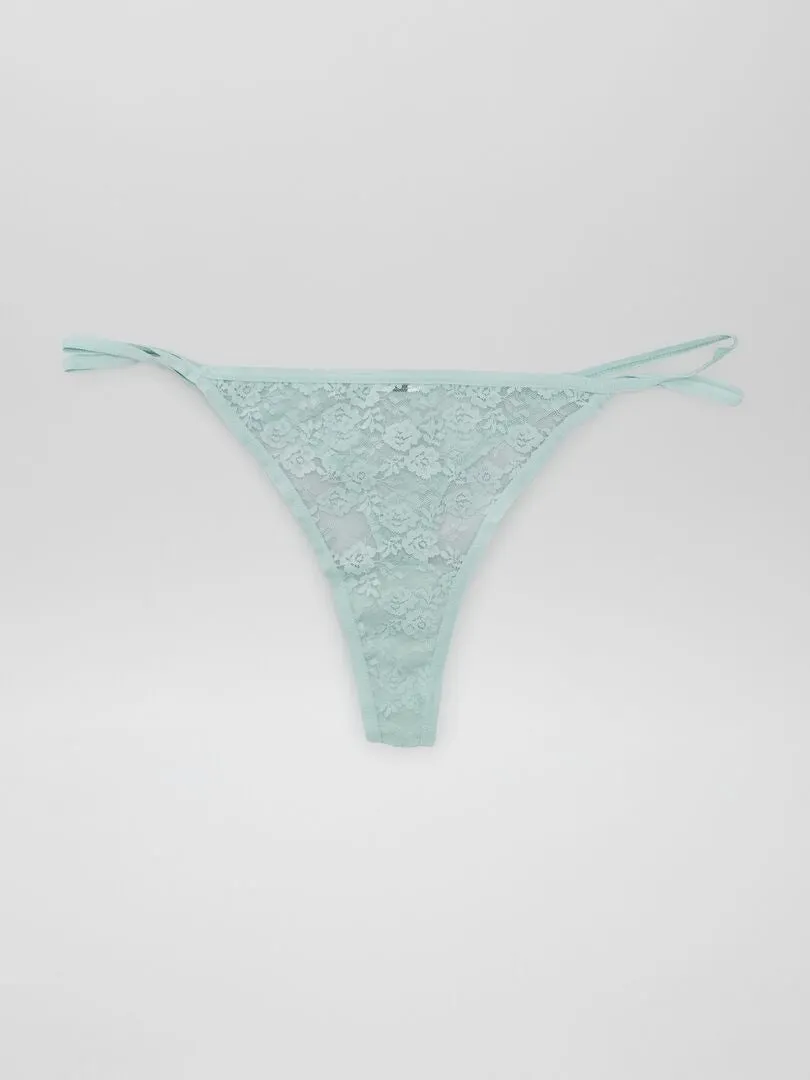 PACK DE 3 TANGAS DE ENCAJE  BLANCO NIEVE