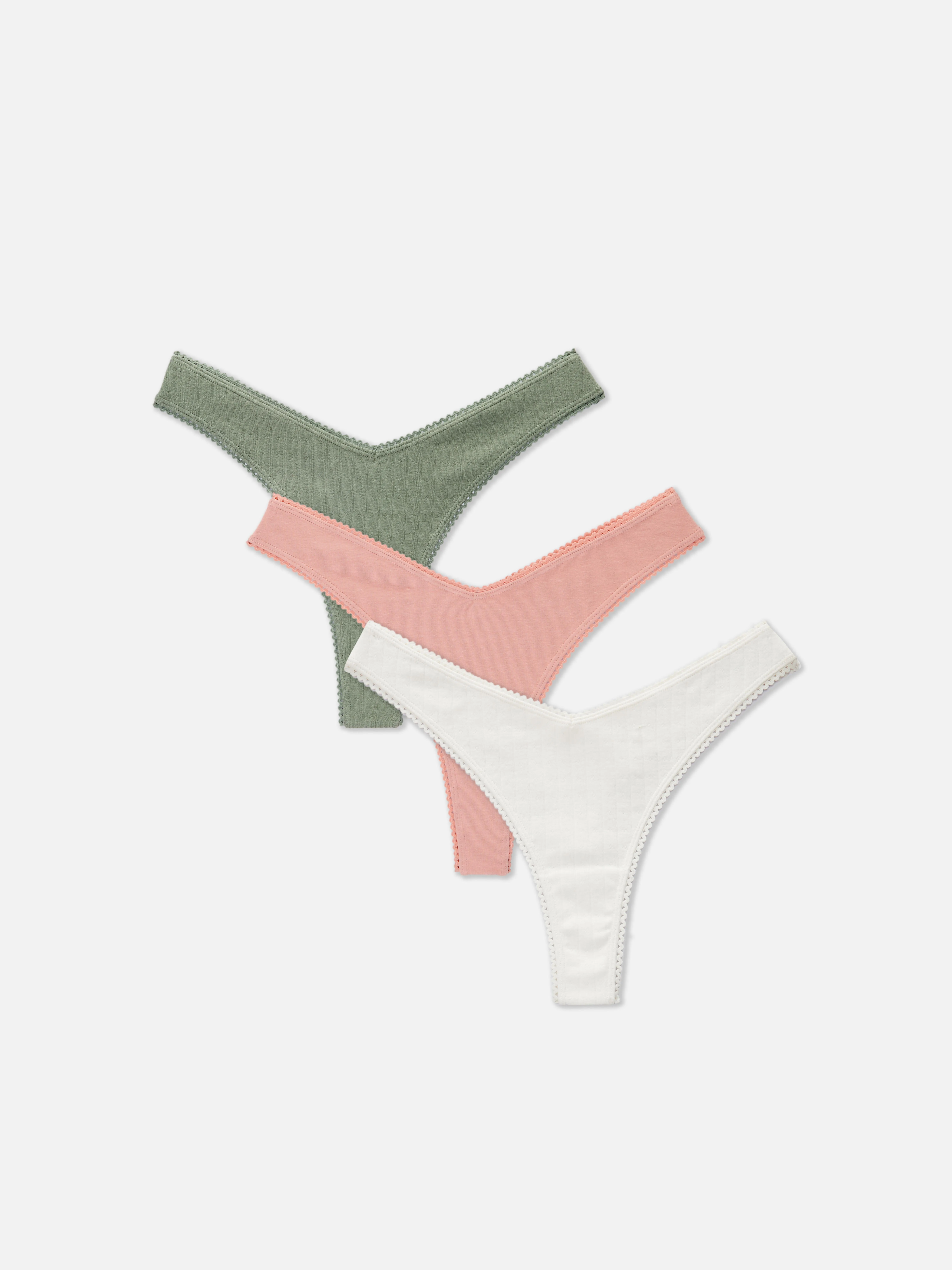 Pack de 3 tangas de pointelle de corte Miami