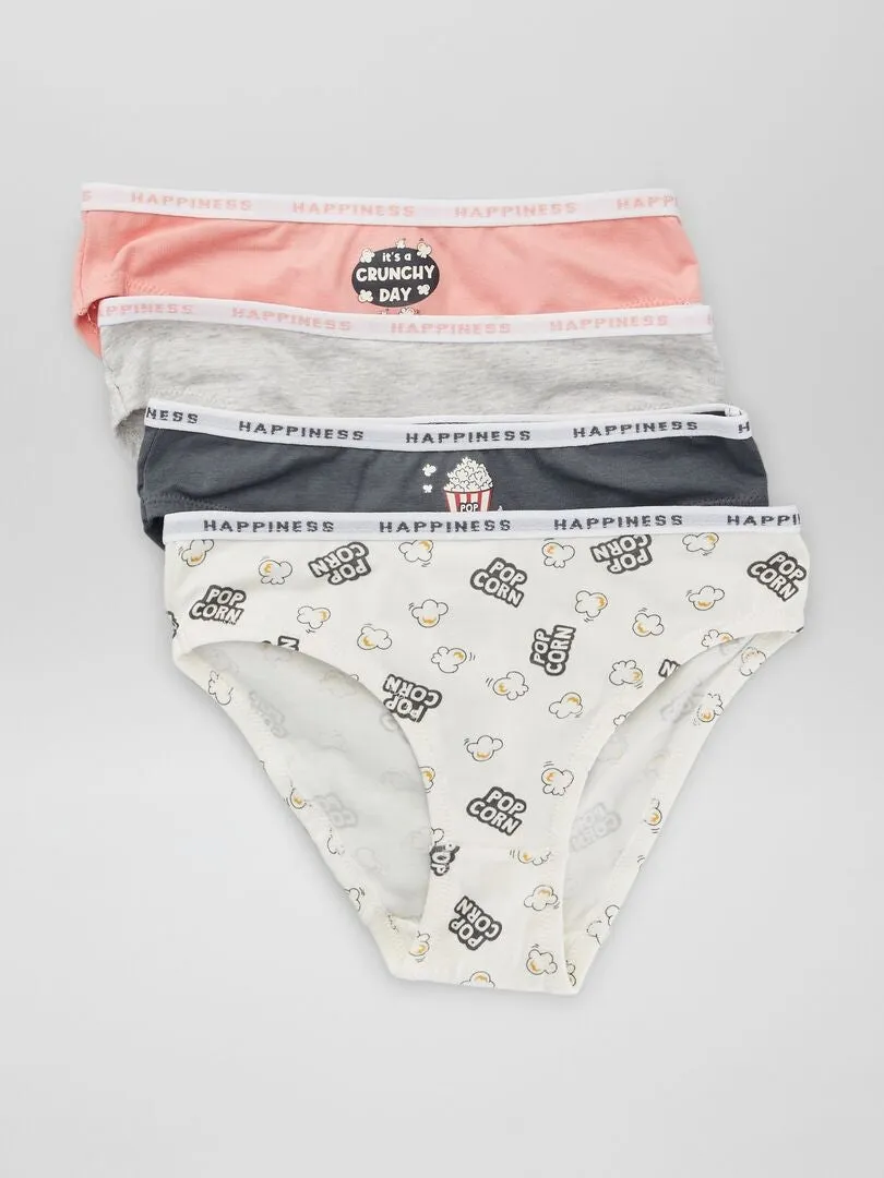 PACK DE 4 BRAGUITAS ESTAMPADAS  NEGRO