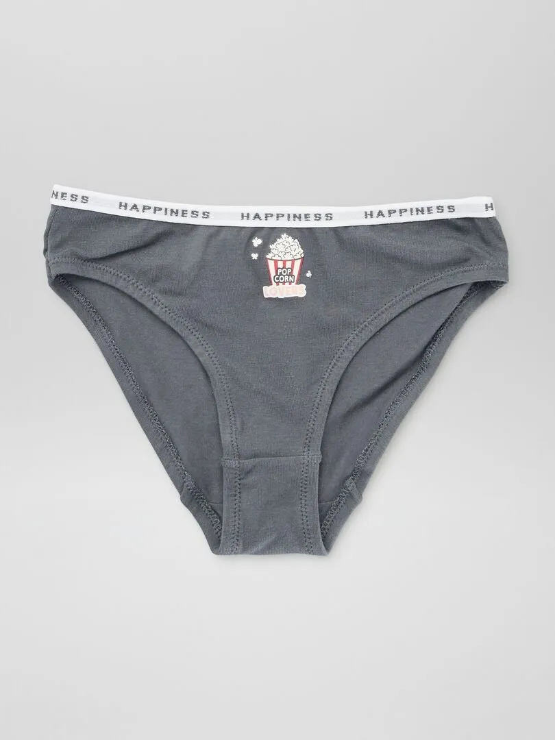PACK DE 4 BRAGUITAS ESTAMPADAS  NEGRO