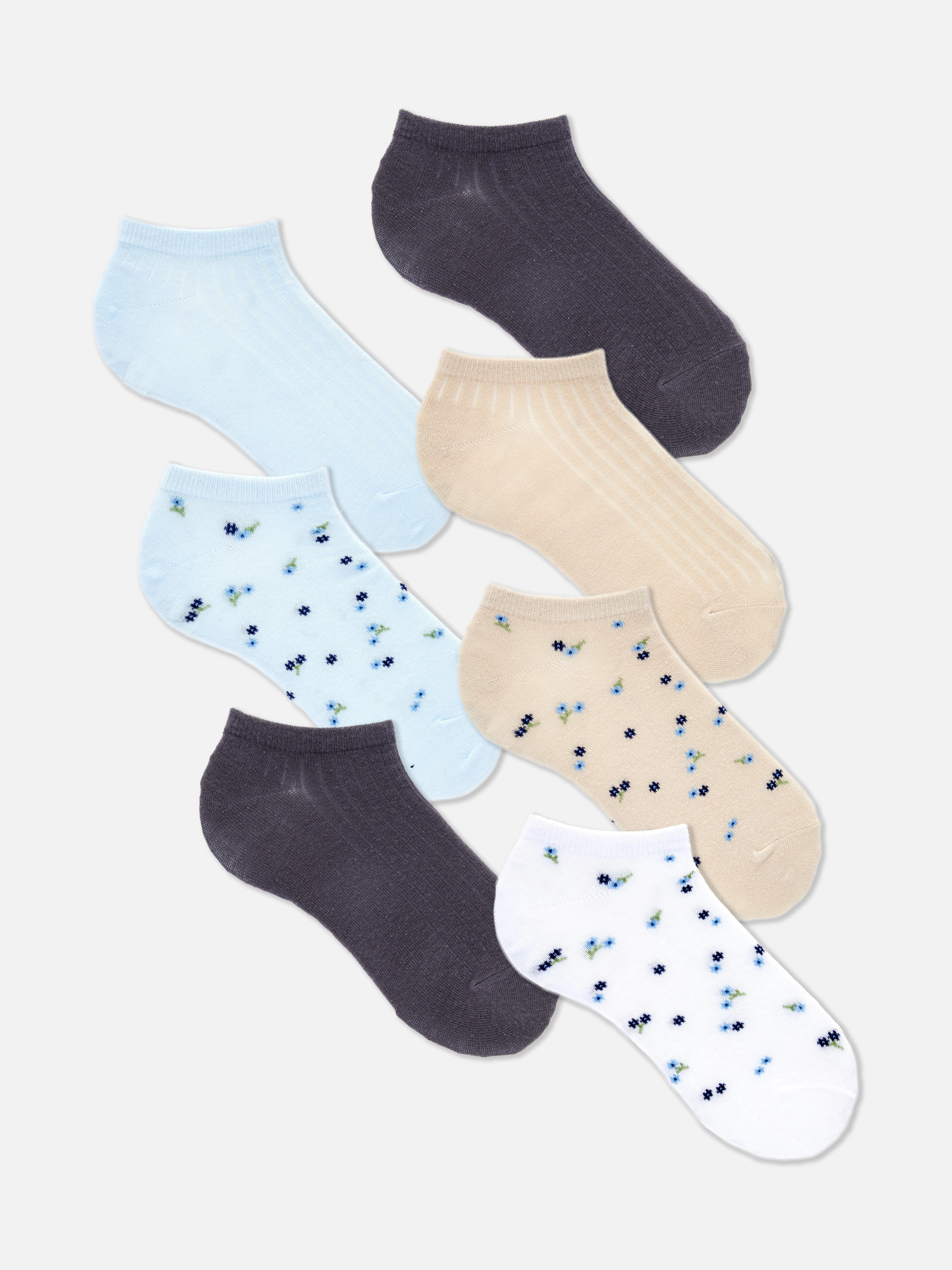Pack de 7 pares de calcetines surtidos con estampado floral