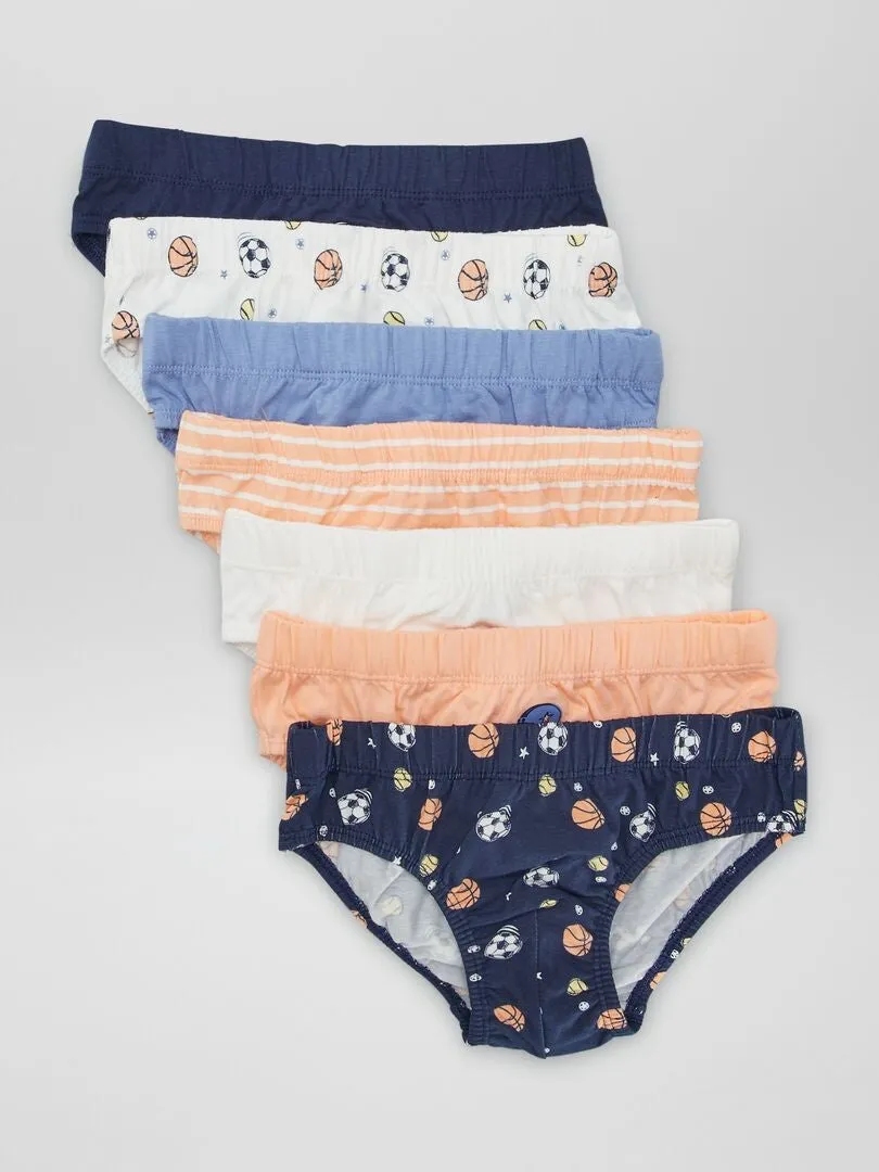PACK DE 7 SLIPS ESTAMPADOS  AZUL