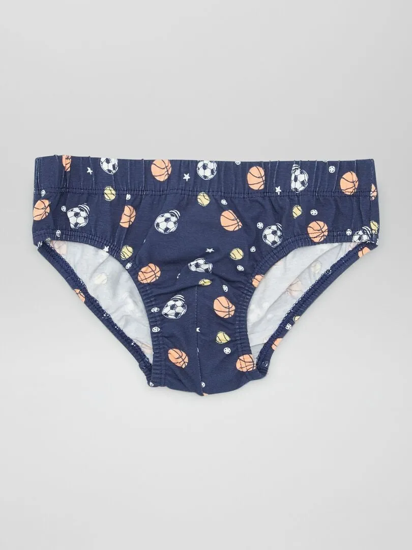 PACK DE 7 SLIPS ESTAMPADOS  AZUL