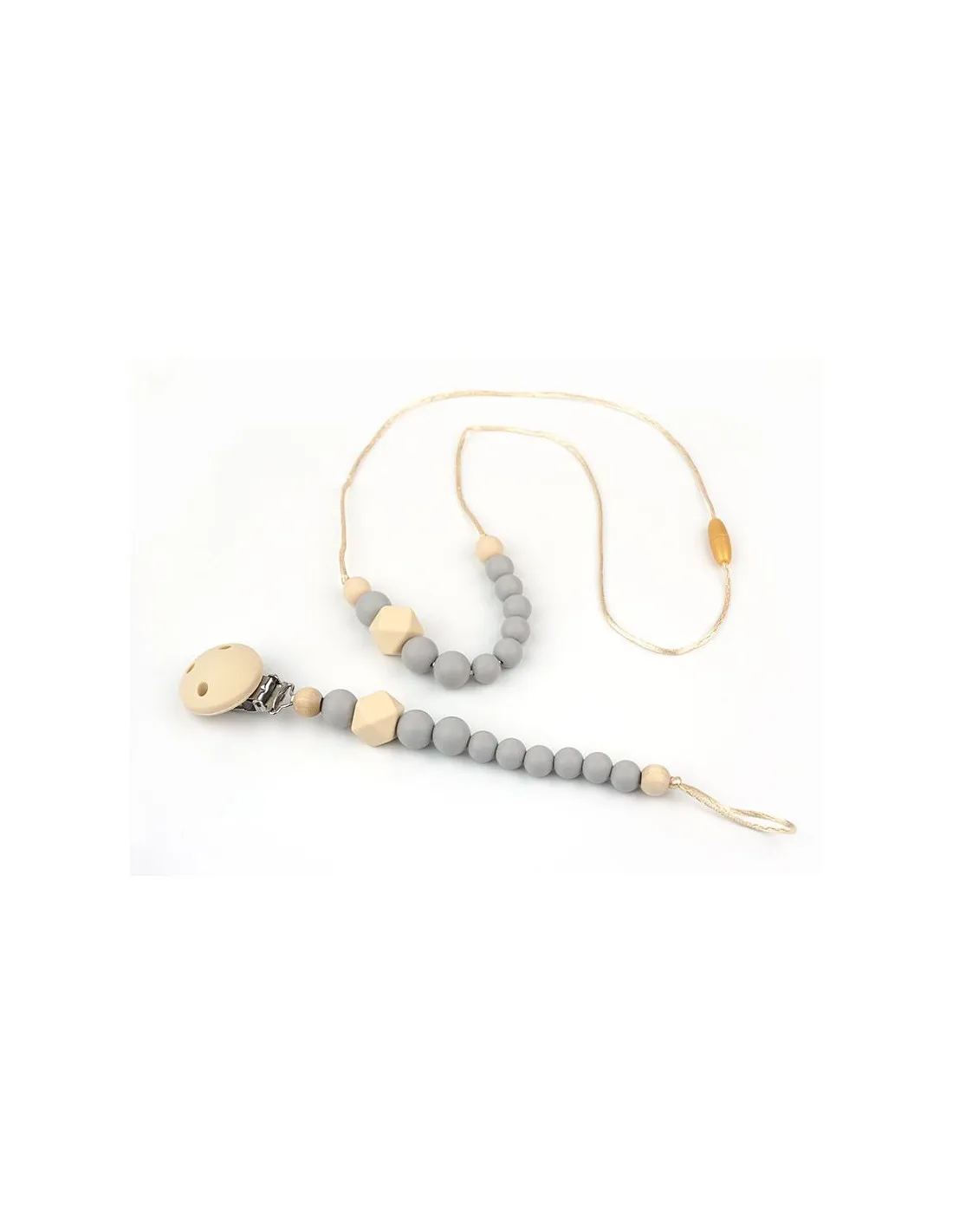Pack Lactancia Basic Gema Gris (collar + cadenita silicona) Mi Pipo