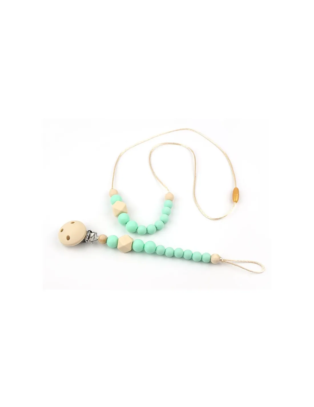 Pack Lactancia Basic Gema Menta (collar + cadenita silicona) Mi Pipo