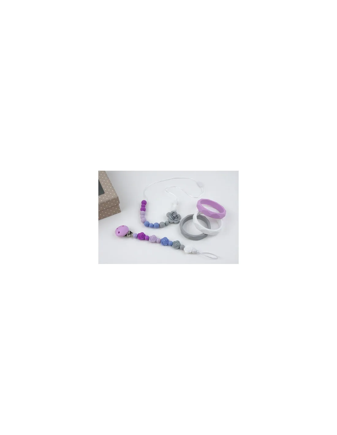 Pack Lactancia Deluxe Minerva (collar + cadenita silicona+ 3 pulseras) Mi Pipo
