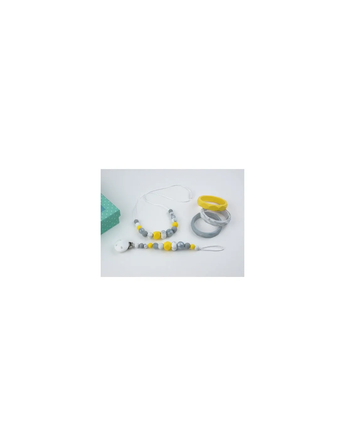 Pack Lactancia Deluxe Olimpia (collar + cadenita silicona+ 3 pulseras) Mi Pipo