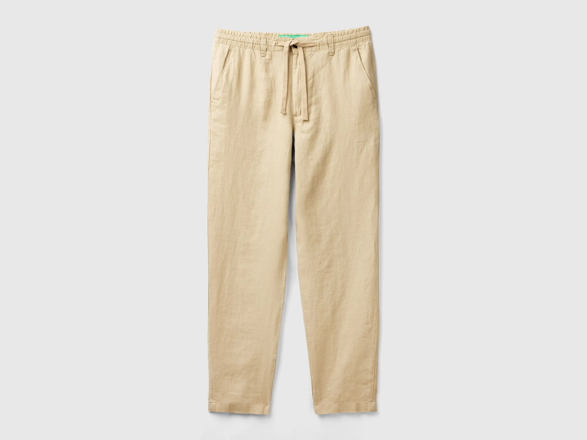 Pantalón de 100 % lino con cordón