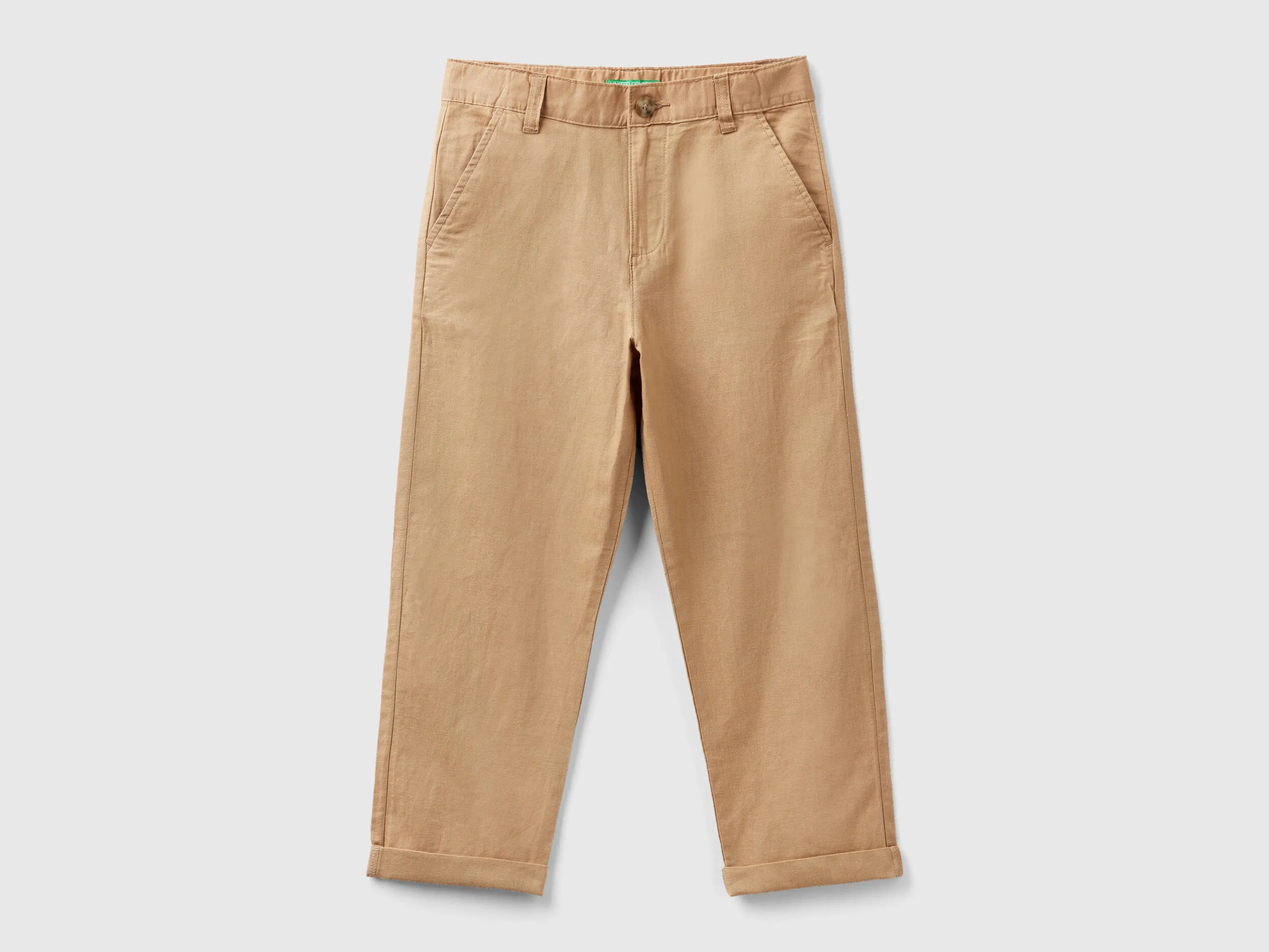 Pantalón de lino mixto de corte relajado