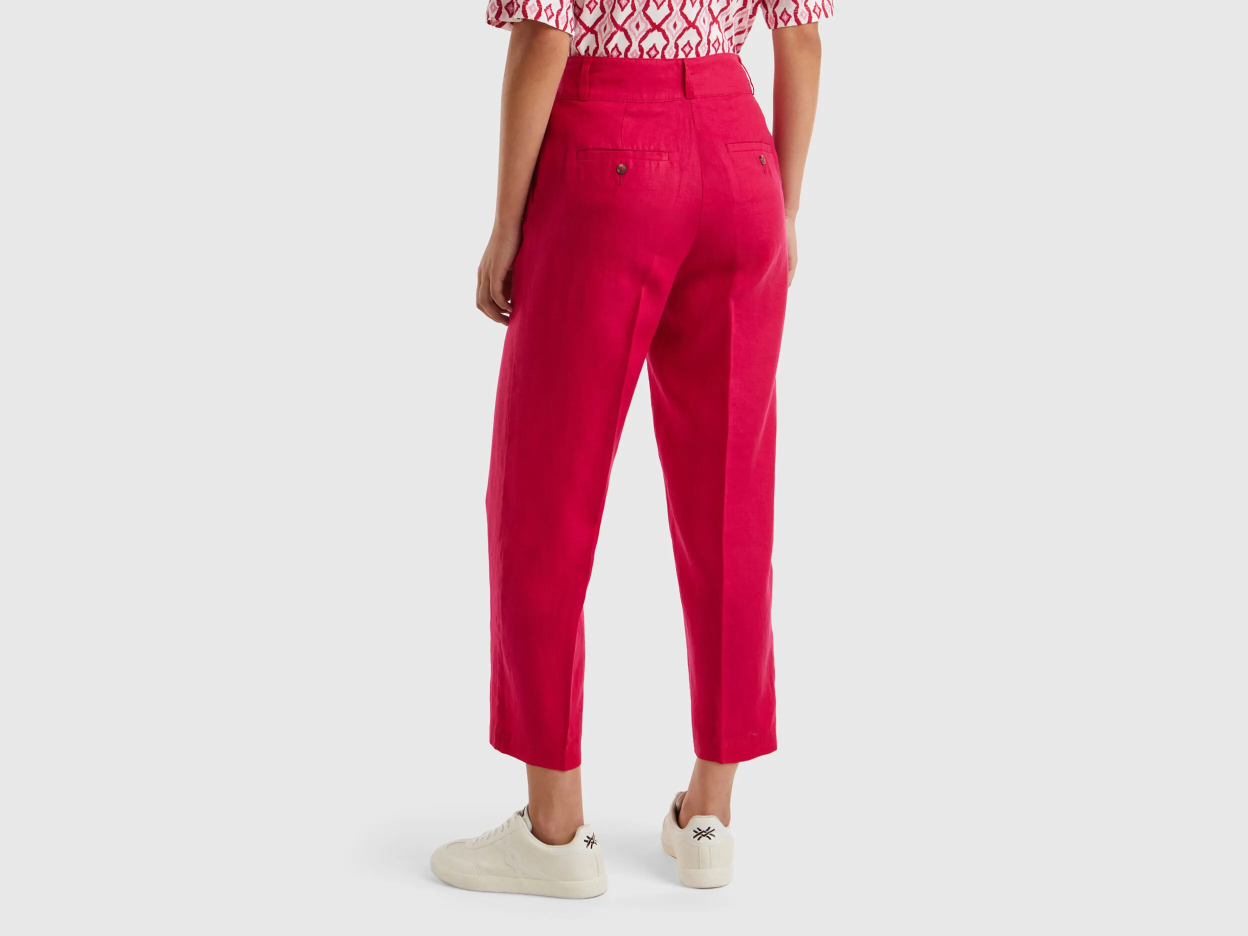 Pantalón recto de puro lino