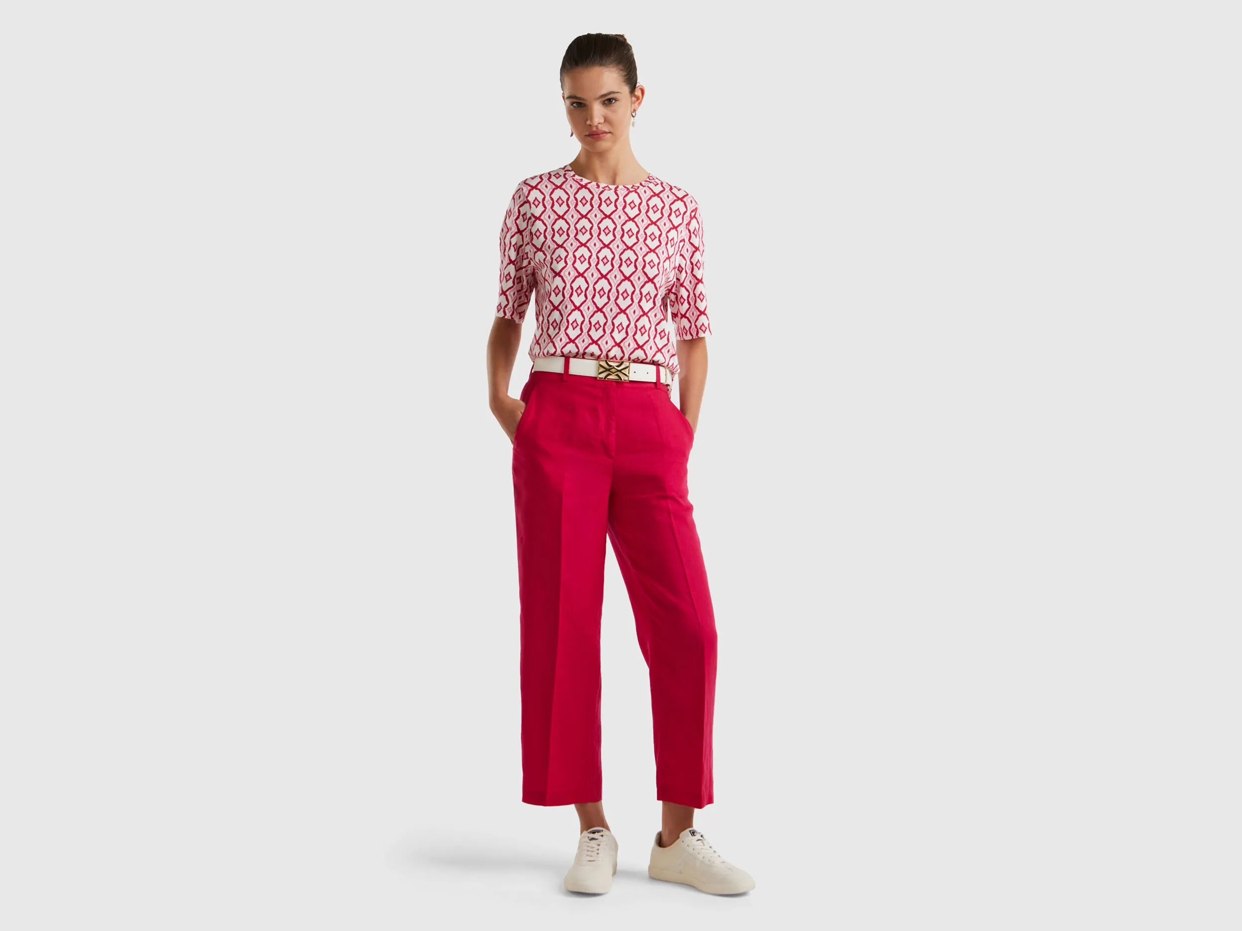 Pantalón recto de puro lino
