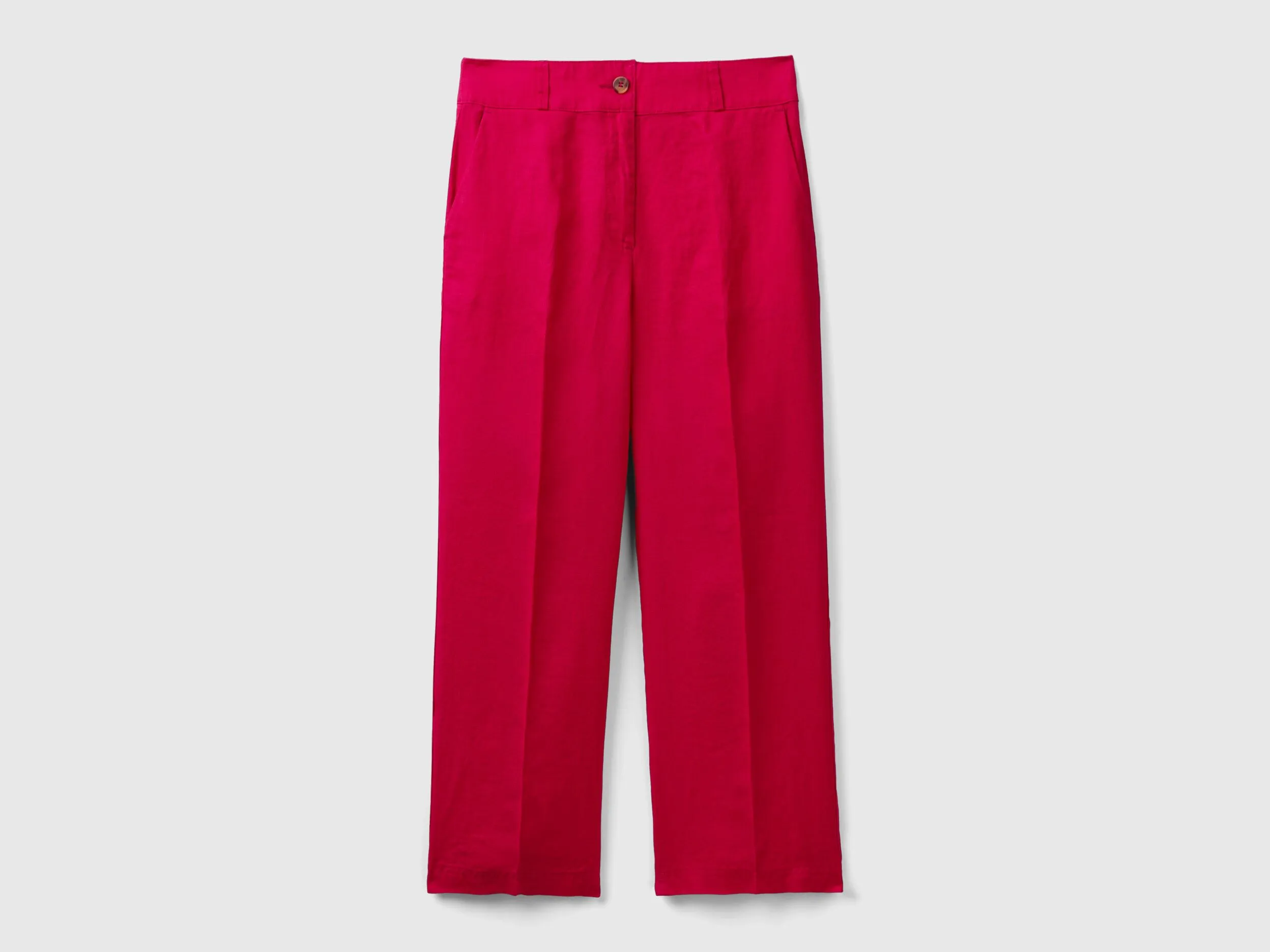 Pantalón recto de puro lino