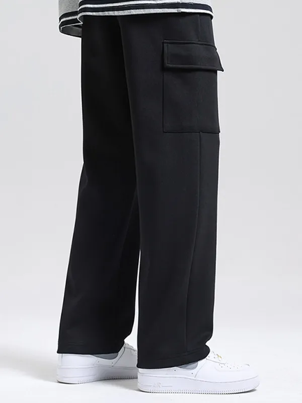 Pantalones cargo con cordón y múltiples bolsillos para hombre