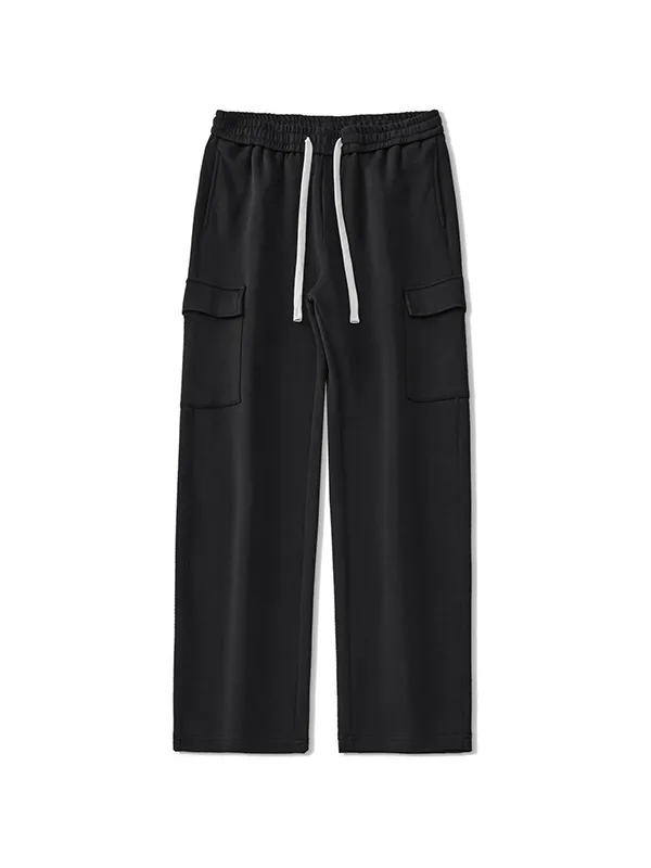 Pantalones cargo con cordón y múltiples bolsillos para hombre