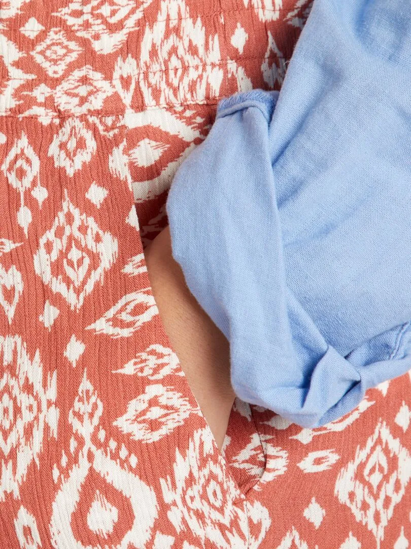 PANTALóN ANCHO DE CINTURA ELáSTICA  MARRON