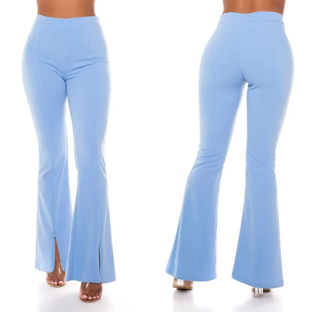 Pantalón ceñido de cintura alta azul 