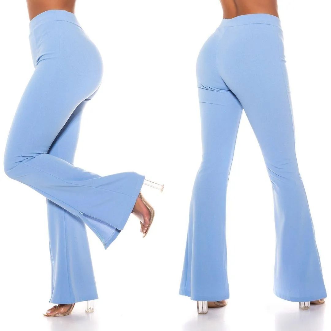 Pantalón ceñido de cintura alta azul 