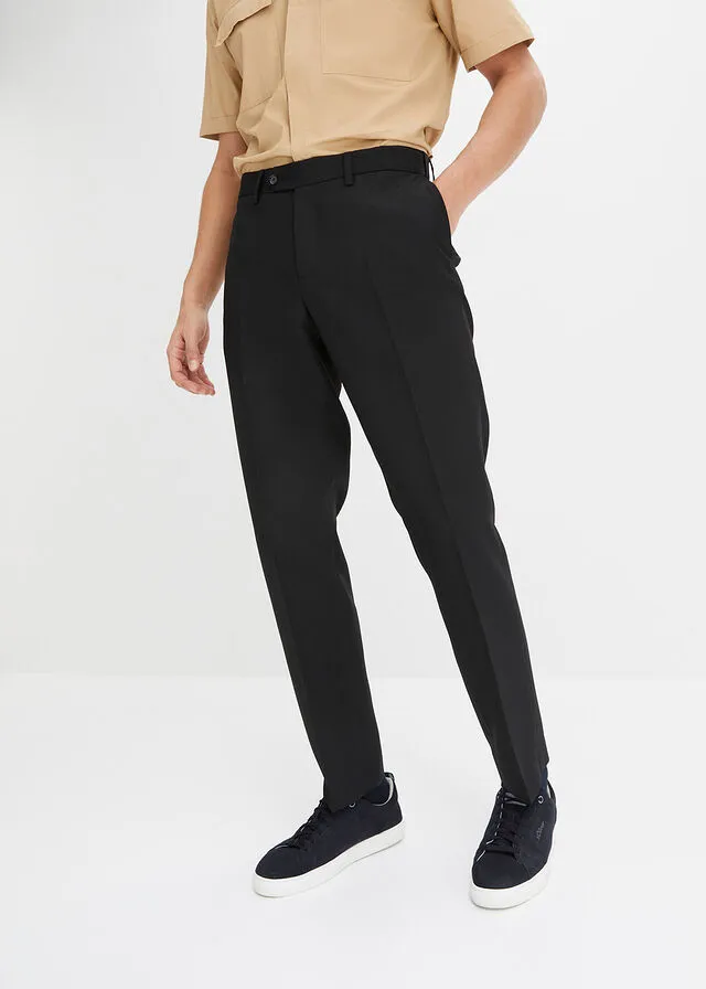 Pantalón de estilo ejecutivo con corte regular y recto Negro