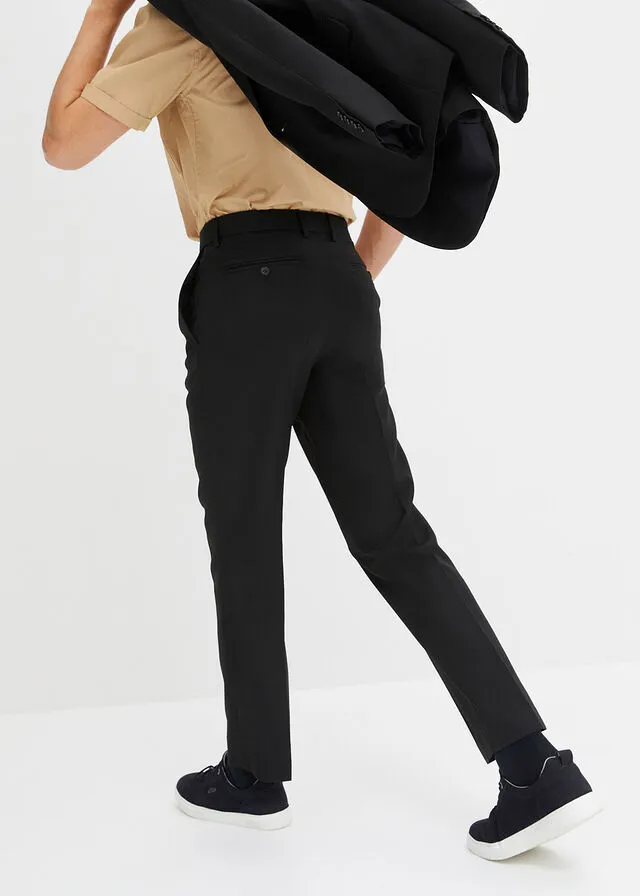 Pantalón de estilo ejecutivo con corte regular y recto Negro
