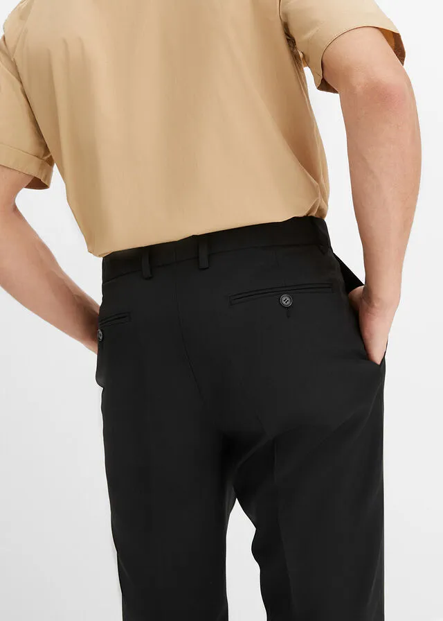 Pantalón de estilo ejecutivo con corte regular y recto Negro
