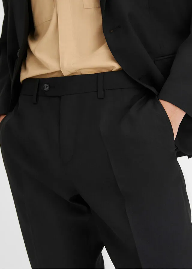Pantalón de estilo ejecutivo con corte regular y recto Negro