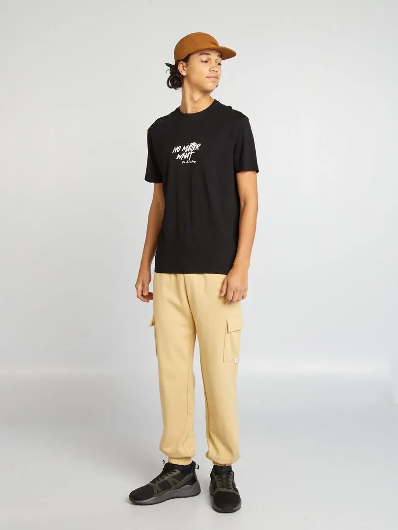 PANTALóN DE JOGGING MULTIBOLSILLOS  BEIGE