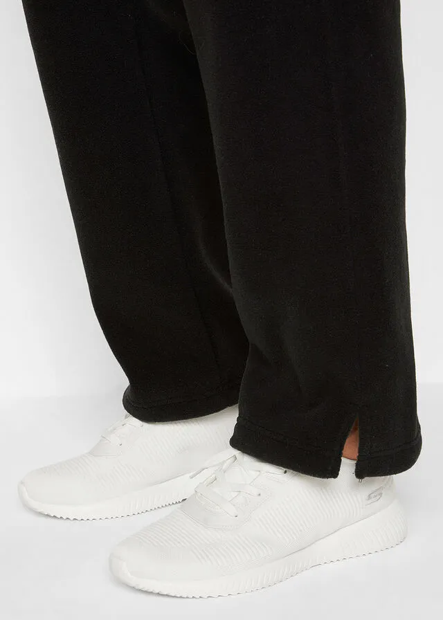 Pantalón polar de corte recto Negro