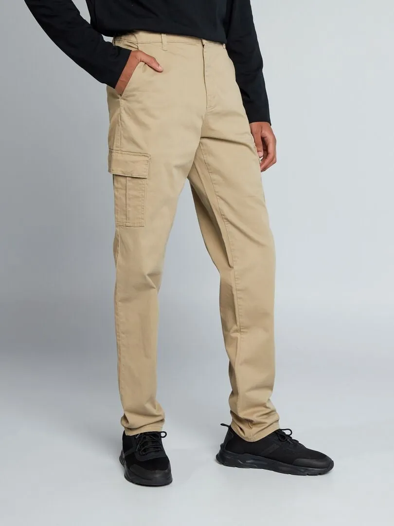 PANTALóN RECTO CON BOLSILLOS EN LOS LATERALES +1,90 M  L36  BEIGE