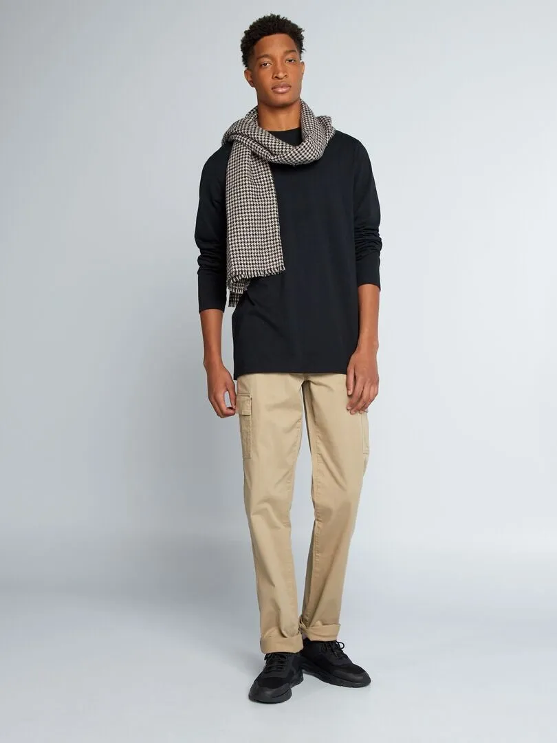 PANTALóN RECTO CON BOLSILLOS EN LOS LATERALES +1,90 M  L36  BEIGE