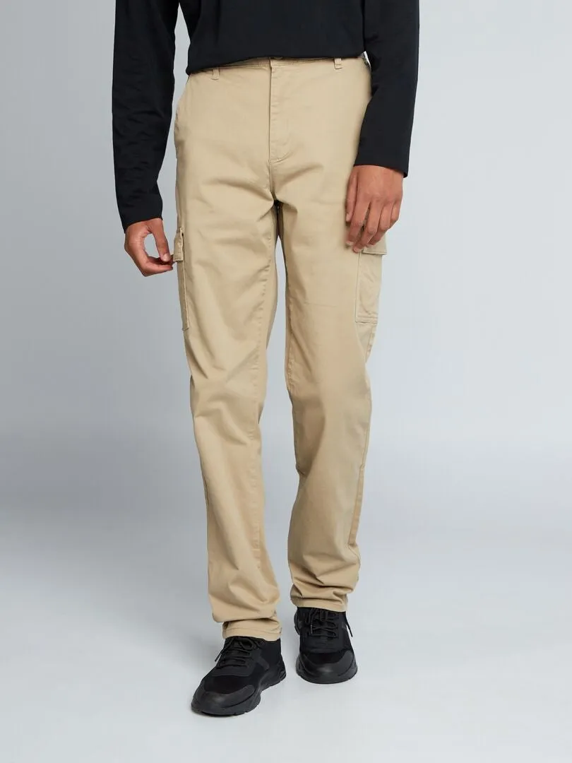 PANTALóN RECTO CON BOLSILLOS EN LOS LATERALES +1,90 M  L36  BEIGE