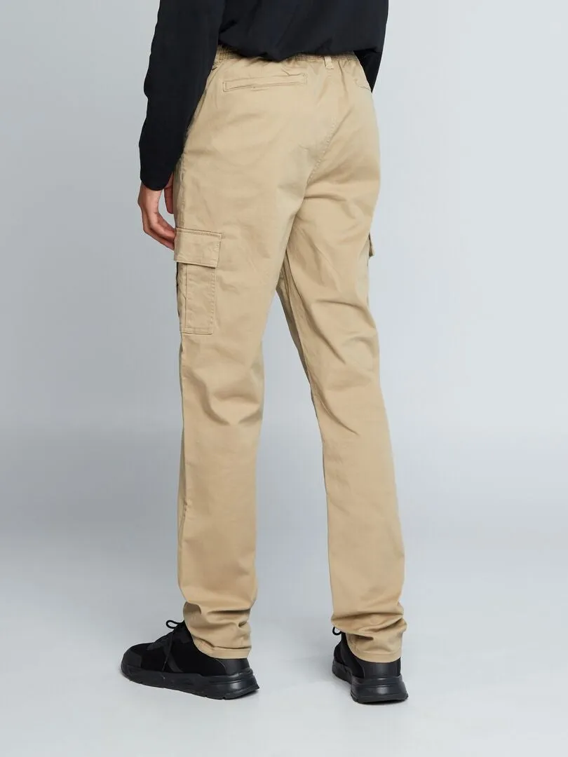 PANTALóN RECTO CON BOLSILLOS EN LOS LATERALES +1,90 M  L36  BEIGE