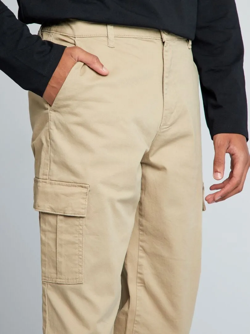 PANTALóN RECTO CON BOLSILLOS EN LOS LATERALES +1,90 M  L36  BEIGE