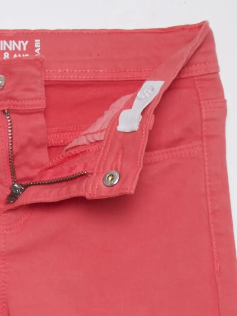PANTALóN SKINNY DE TIRO ALTO  ROSA