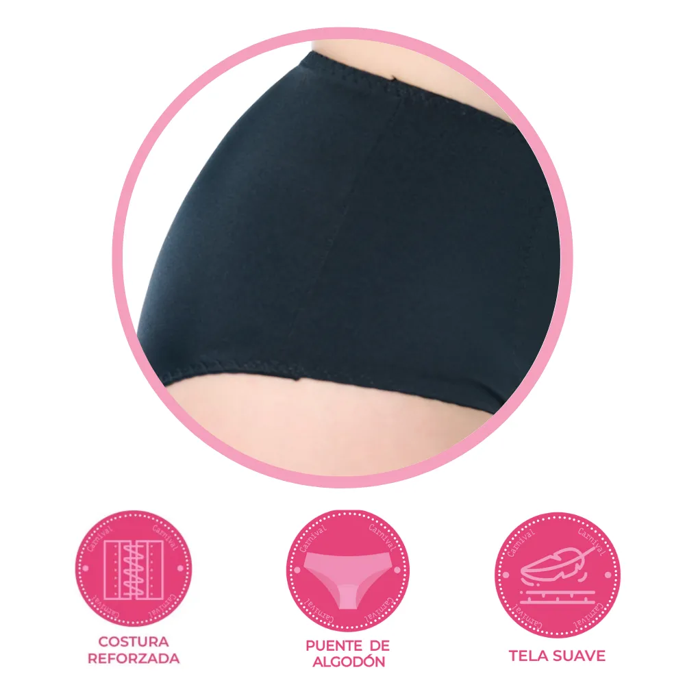 Panty básica con control abdominal  negro 8842 Carnival.