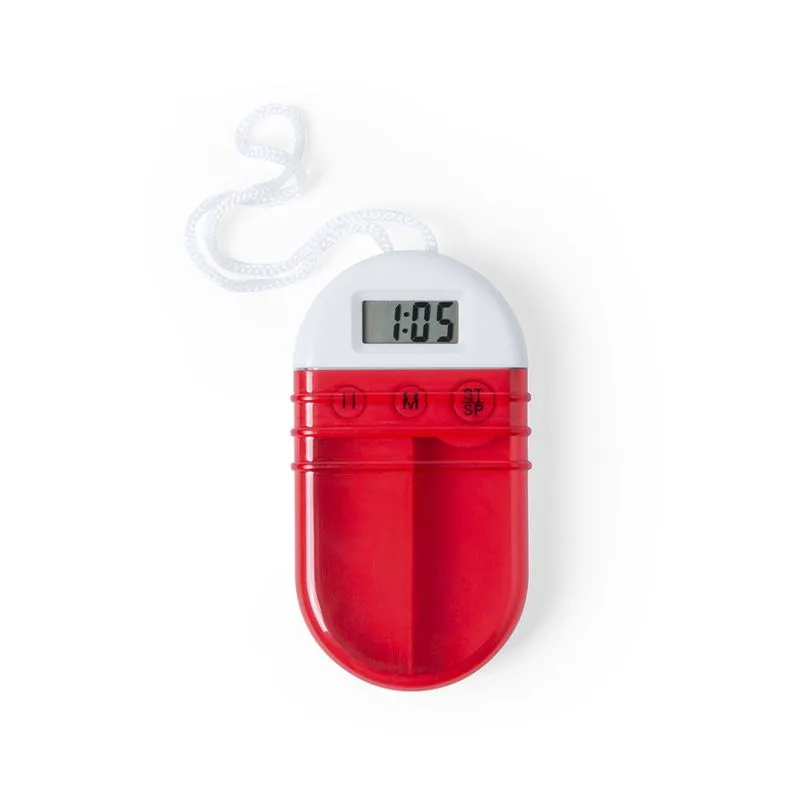 Pastillero Ziprik 2 Compartimentos. Pila Botón Incluida